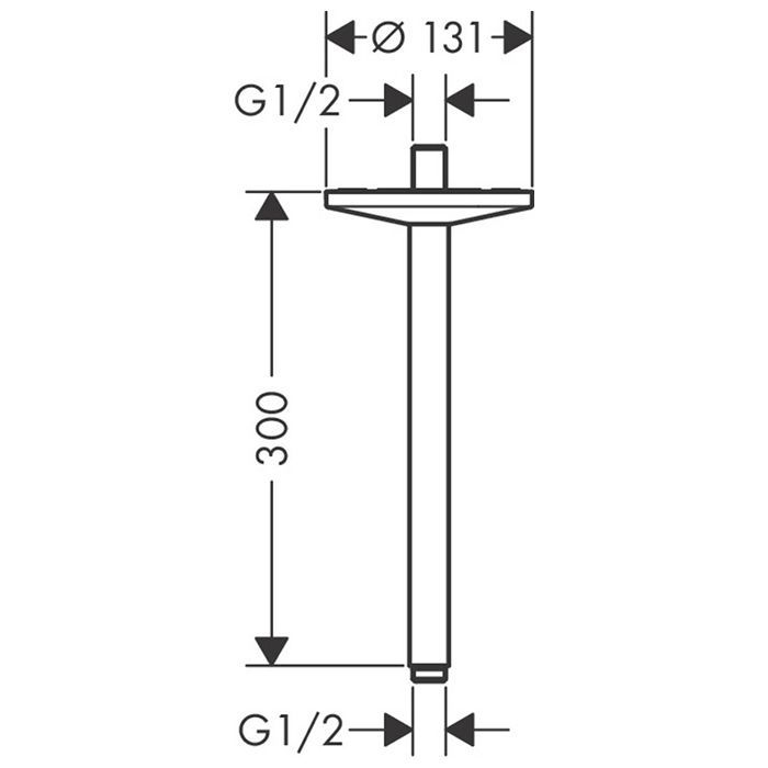 AX One Потолочное подсоединение 300 мм для верх.душа 1j, хром AX One Потолочное подсоединение 300 мм для верх.душа 1j, хром