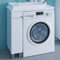 Тумба под раковину над стиральной машиной напольная "Марс- 19" 1 дверь, (ум. Юпитер 800*500 литой мрамор)