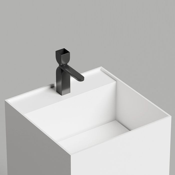 Salini ARMONIA SQUARE TOP  Раковина напольная  450х450х900мм, слив в стену, выпуск D 503, сифон, декоративная накл. , мат-л: S-Sence, глянцев, белый. Salini ARMONIA SQUARE TOP  Раковина напольная  450х450х900мм, слив в стену, выпуск D 503, сифон, декоративная накл. , мат-л: S-Sence, глянцев, белый.