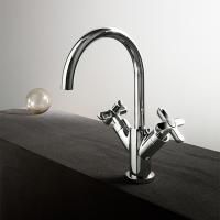 Fantini Icona Classic Смеситель для раковины, 1 отв., с нажимн. донным клапаном, излив 160мм, цвет: хром