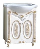 Тумба с раковиной Атолл Наполеон 265 белый жемчуг с патиной золото Тумба с раковиной Атолл Наполеон 265 белый жемчуг с патиной золото