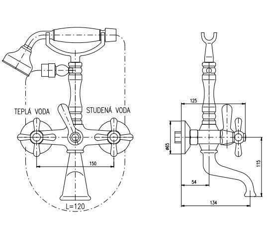Смеситель для ванны Rav Slezak Morava MK360.5/2Z