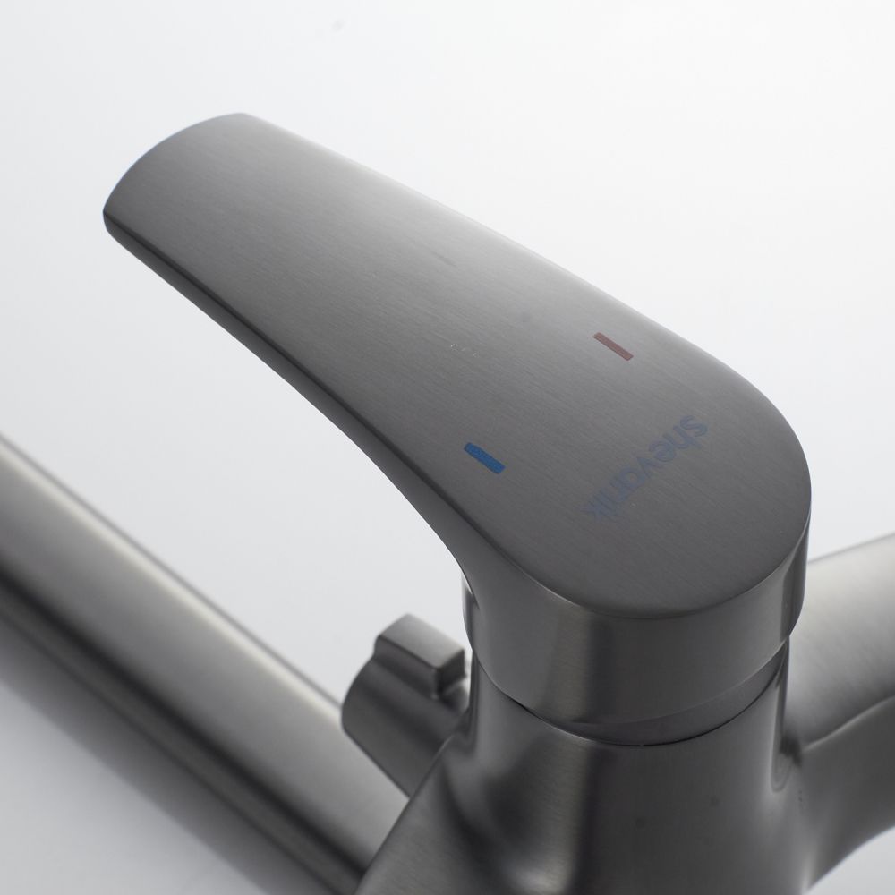 Смеситель для ванны Shevanik S5022T, оружейная сталь