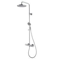 FIMA|Carlo Frattini Serie 22 Смеситель для душа внешнего монтажа, с душевой стойкой, верхним душем Ø 250 мм. и ручным душем, цвет хром