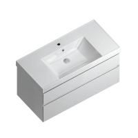 Тумба CUBO подвесная с ящиками 100, белая глянцевая