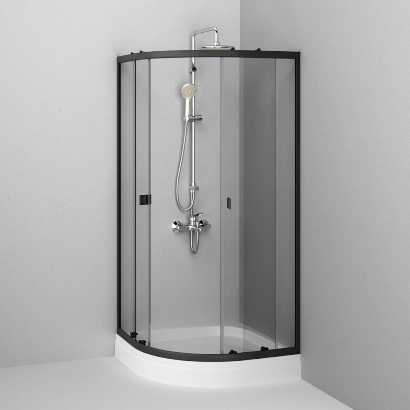 Душевой уголок AM.PM X-Joy Twin Slide 90x90 W88E-205-090BT с поддоном профиль Черный стекло прозрачное Душевой уголок AM.PM X-Joy Twin Slide 90x90 W88E-205-090BT с поддоном профиль Черный стекло прозрачное