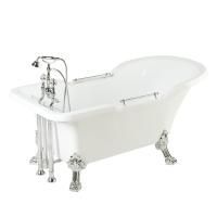 IMPERO Ванна 180x87хH76 см. белая, на лапах "LEONE" LUX слив/перелив хром