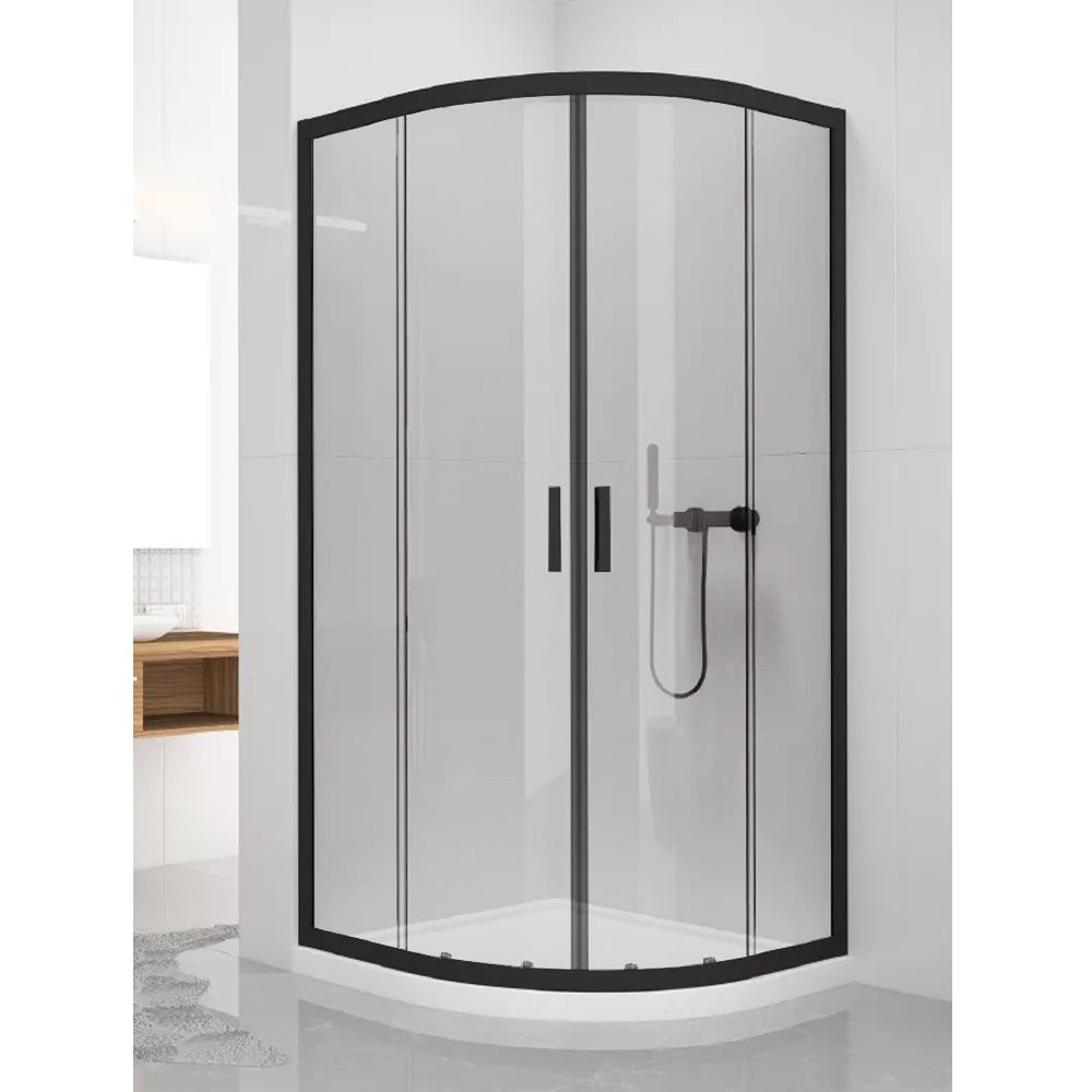  Душевое ограждение NEW TRENDY NEW VARIA BLACK 90x90x190 K-0566 (черный)