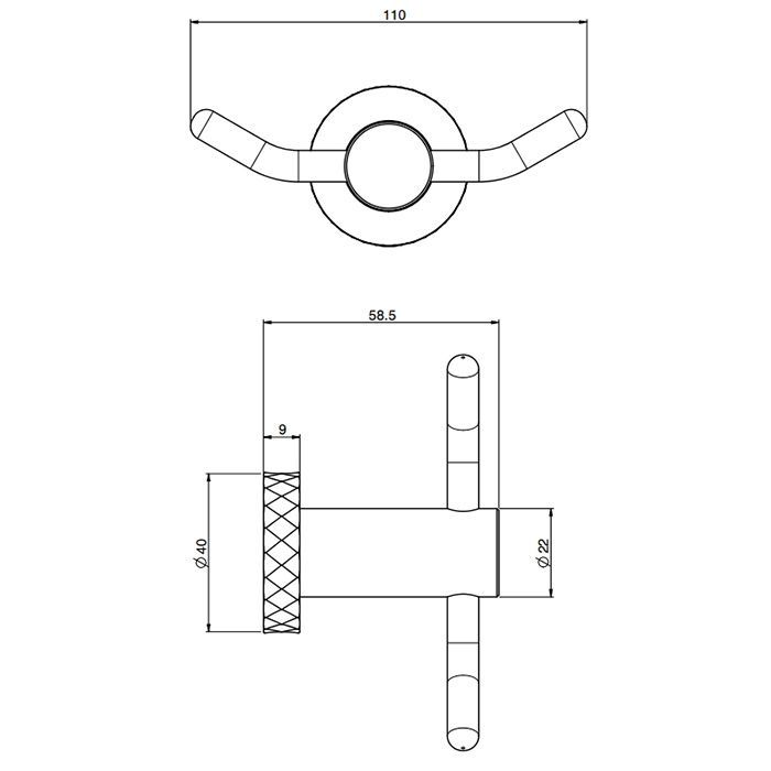 Fima Carlo Frattini Accessori Крючок двойной, подвесной, цвет: золото