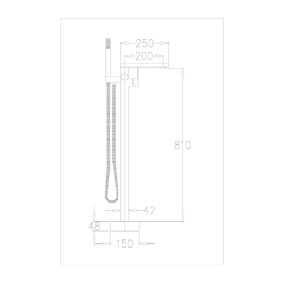 Смеситель для ванны напольный Savol S-SUS8803H, черный, артикул S-SUS8803H