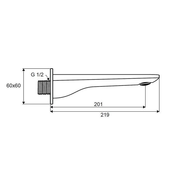 Излив настенный EXCELLENT Keria AREX.2025CR (хром)