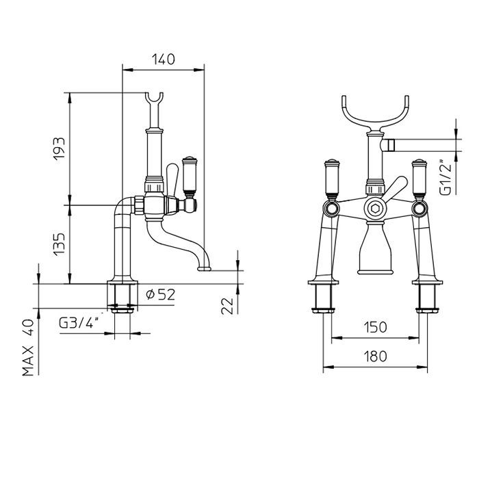 Bossini Liberty Смеситель на борт ванной на 2 отв. с переключателем, лейка Liberty, шланг из латуни 150 см, цвет: античная бронза Bossini Liberty Смеситель на борт ванной на 2 отв. с переключателем, лейка Liberty, шланг из латуни 150 см, цвет: античная бронза