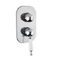 OXFORD См-ль скрытого монтажа моноком., 4-х позиционный с девиатором, ручка белая, хром