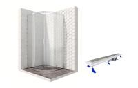 Душевой уголок Ambassador Kingston 14011105-ST11, полукруглый, линейный трап, 100х100