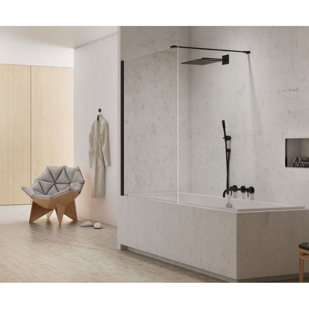 Шторка для ванны NEW TRENDY NEW MODUS 100 см EXK-1930-WP (черный)