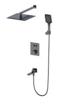 Душевая система с термостатом встраиваемая WONZON & WOGHAND, Темный графит (WW-88929003-BGM)