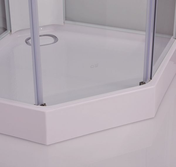 Душевая кабина SSWW W0913H 90x90 профиль Белый матовый задние стенки прозрачные Душевая кабина SSWW W0913H 90x90 профиль Белый матовый задние стенки прозрачные