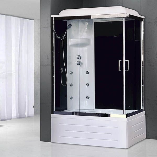 Душевая кабина Royal Bath BP 120х80 RB8120BP3-BT-CH-L с гидромассажем профиль Хром задняя стенка Черная Душевая кабина Royal Bath BP 120х80 RB8120BP3-BT-CH-L с гидромассажем профиль Хром задняя стенка Черная