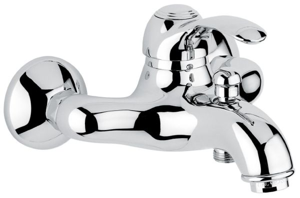 Emmevi Harmony, однорычажный смеситель для ванны (излив 22,5 см), без набора для душа, цвет хром/золото