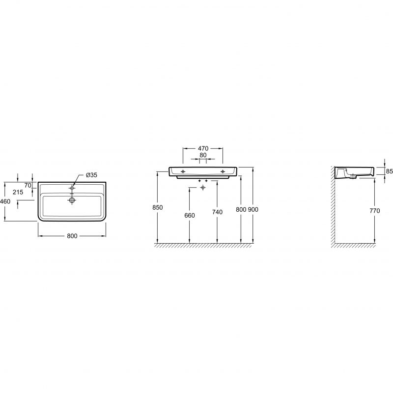 Раковина Jacob Delafon Replay 80 E4490-00 Белая