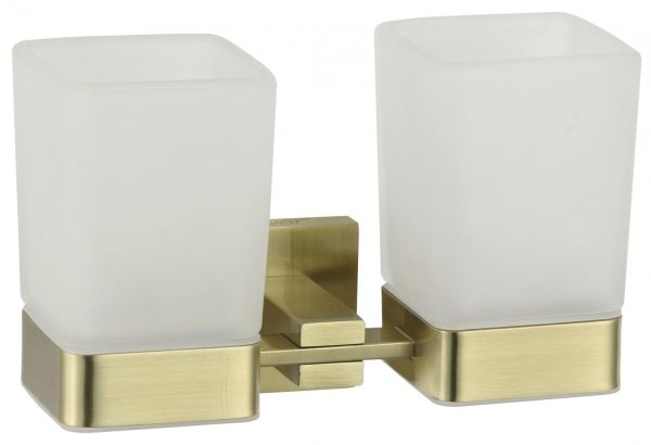 Стакан для ванной комнаты двойной Savol S-06568C, бронза