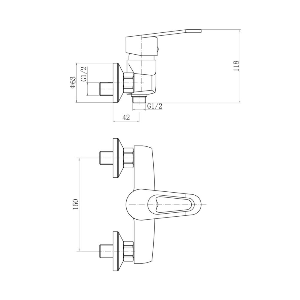 Смеситель для душа Plstart PL2006, хром