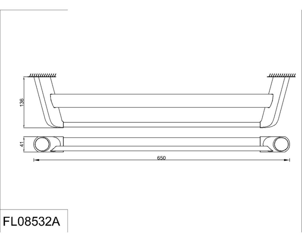 Полотенцедержатель двойной 60 см. RUSH Flores (FL08532A), артикул FL08532A
