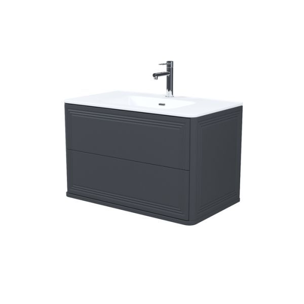 Тумба с умывальником, подвесная, 80 см, темно-серый, Oxford Neo, IDDIS, (OXN80D0i95K)