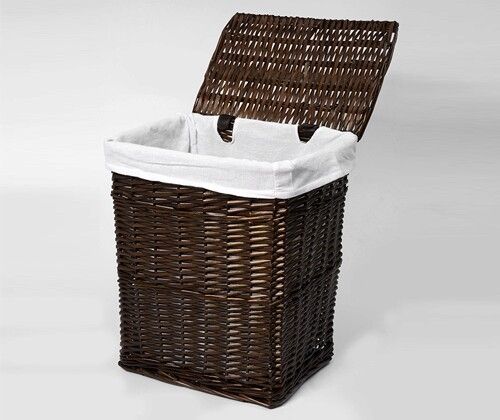 Корзина для белья WasserKRAFT Isar 46x35x55 WB-130-L с крышкой Коричневая