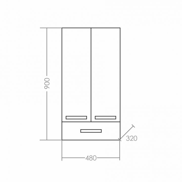 Шкаф подвесной СаНта Нептун 48 х 90 см, 430001, белый