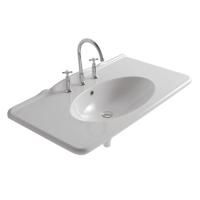 GLOBO Paestum Раковина подвесная/на мебель 100*55см с 1 отв. под смеситель, с комплектом креплений, цвет: белый