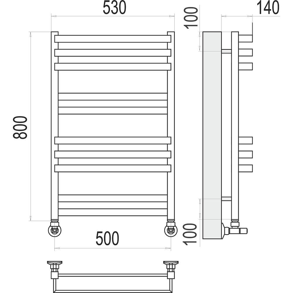 Полотенцесушитель водяной Terminus Линц П10 50х80