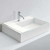 MILLDUE  Раковина  MAN 63 накладная из CRISTALPLANT ,126,5х47,2 см, с 1 отв для смесителя, цвет белый матовый