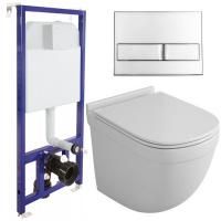 Комплект унитаза Owl 1975 Eld OWLT190101 с инсталляцией Berges Wasserhaus Novum L3 040213 с сиденьем Микролифт и клавишей смыва Хром