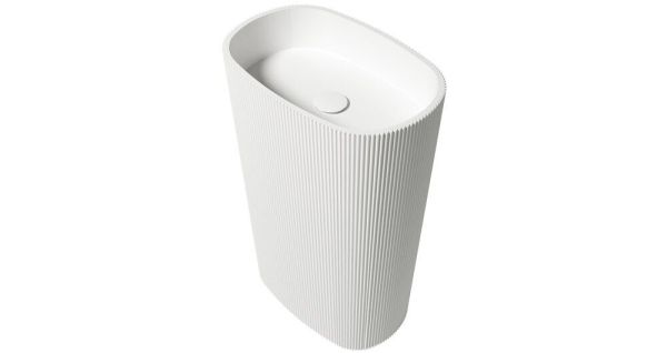 Zenon Olympia, напольная раковина закругленной формы с рельефом, 55х36хh85 см, цвет белый матовый