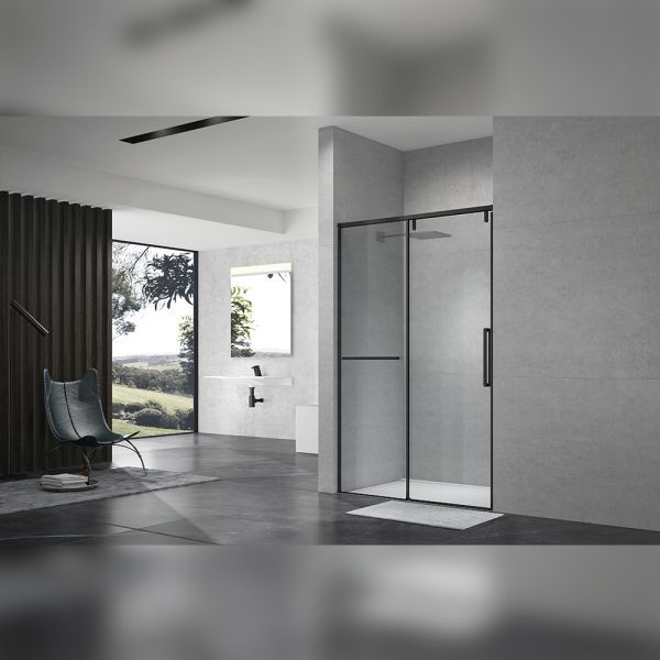 Душевая дверь в нишу Terminus Альба 140х220, черный