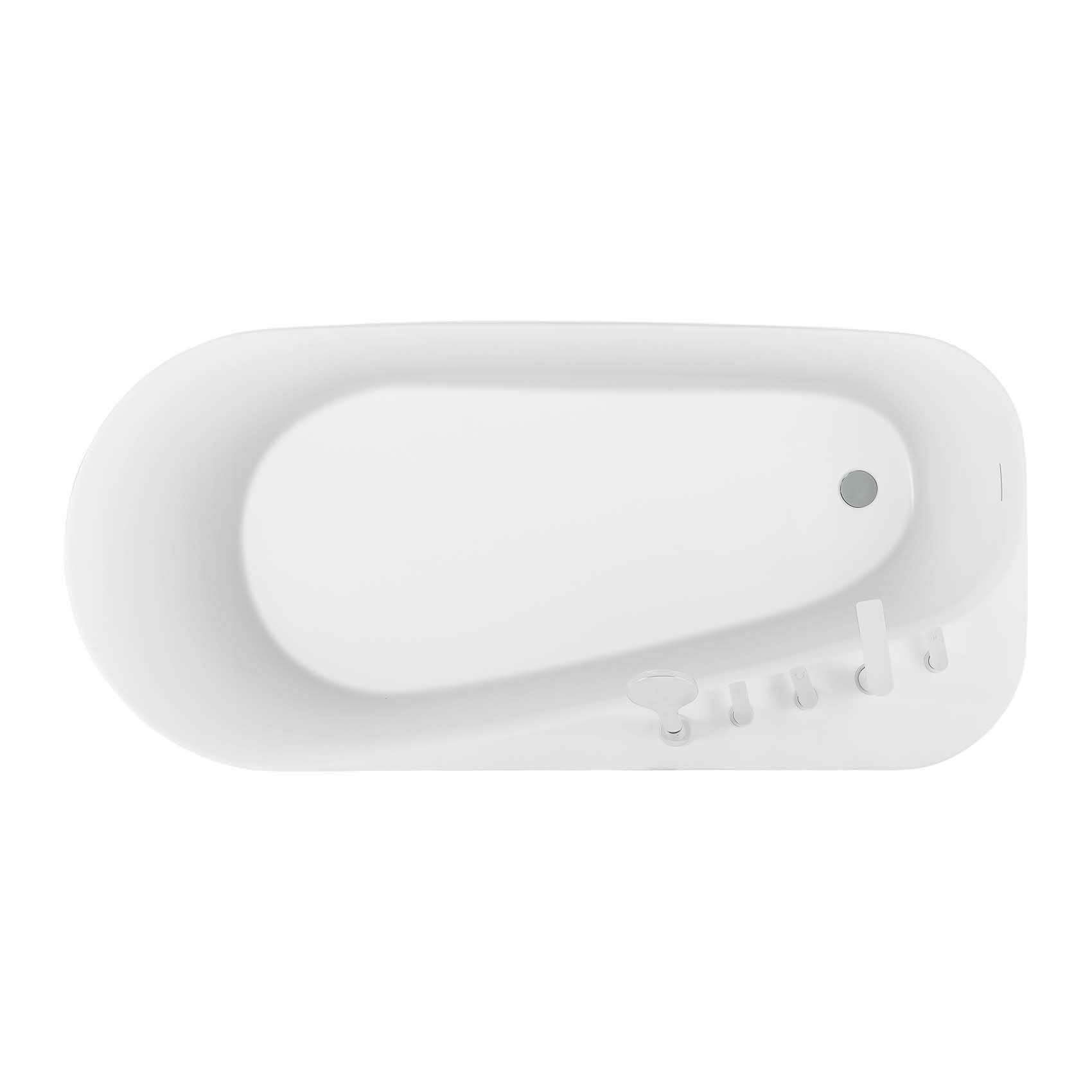 Ванна акриловая,отдельностоящая, AQUATEK AQ-1115780 ПРИМА 1700 * 800 * 580. В Комплекте со сливом и ножками.Цвет: белый глянцевый.