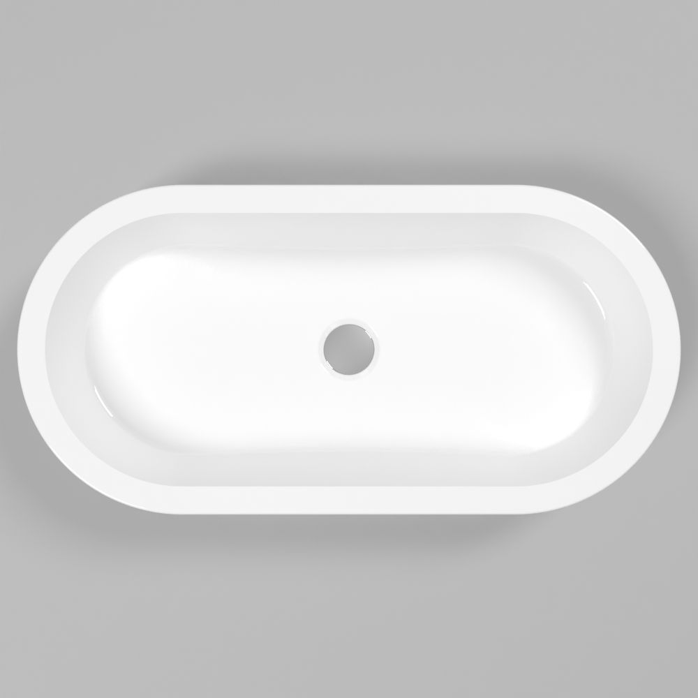 Умывальник WHITECROSS Malachite D 70x35 (белый глянец) иск. камень