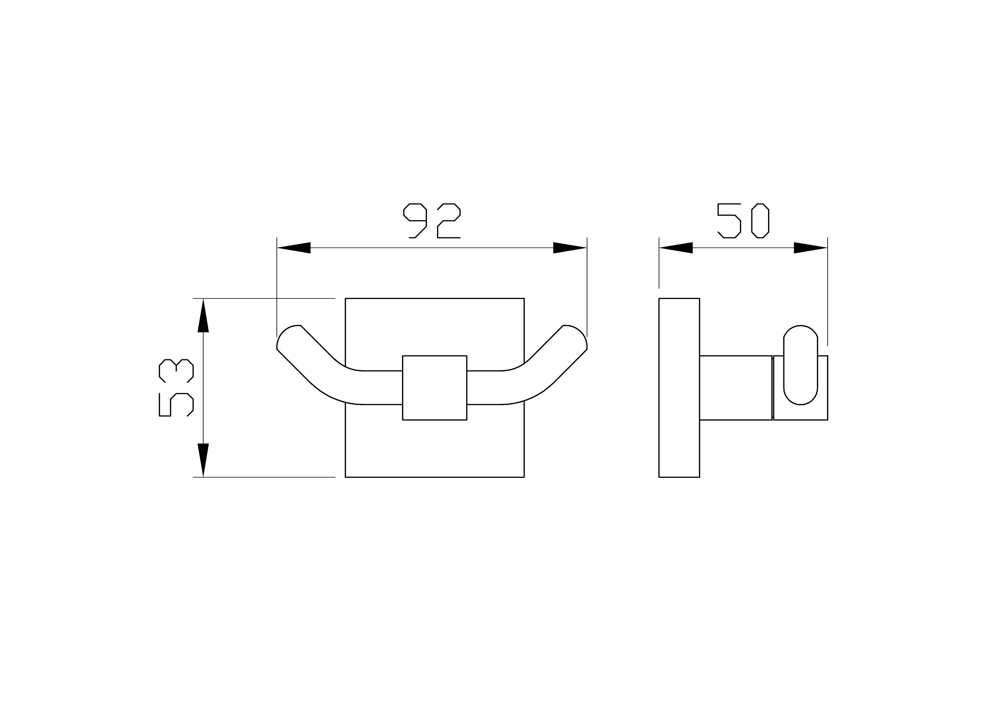 Двойной крючок для ванной WONZON & WOGHAND, Хром (WW-8925)