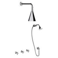 Nicolazzi Star Смеситель для ванны встроенный, с верхним душем и ручной лейкой, цвет хром (без внутр части)