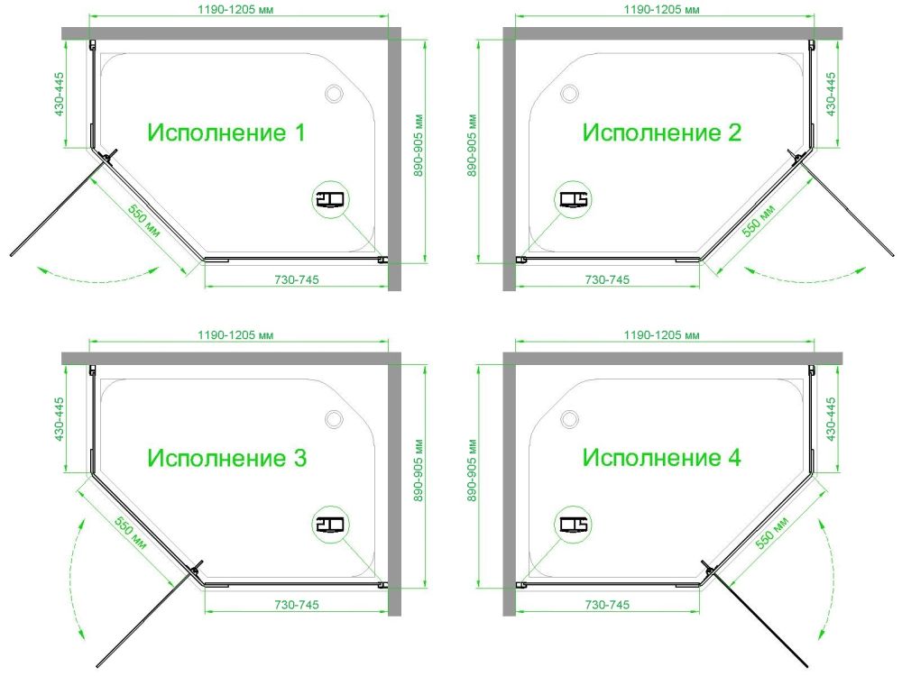 Душевой уголок Royal Bath RB 1290TR-C 90х120х200 (матовое), артикул RB1290TR-C