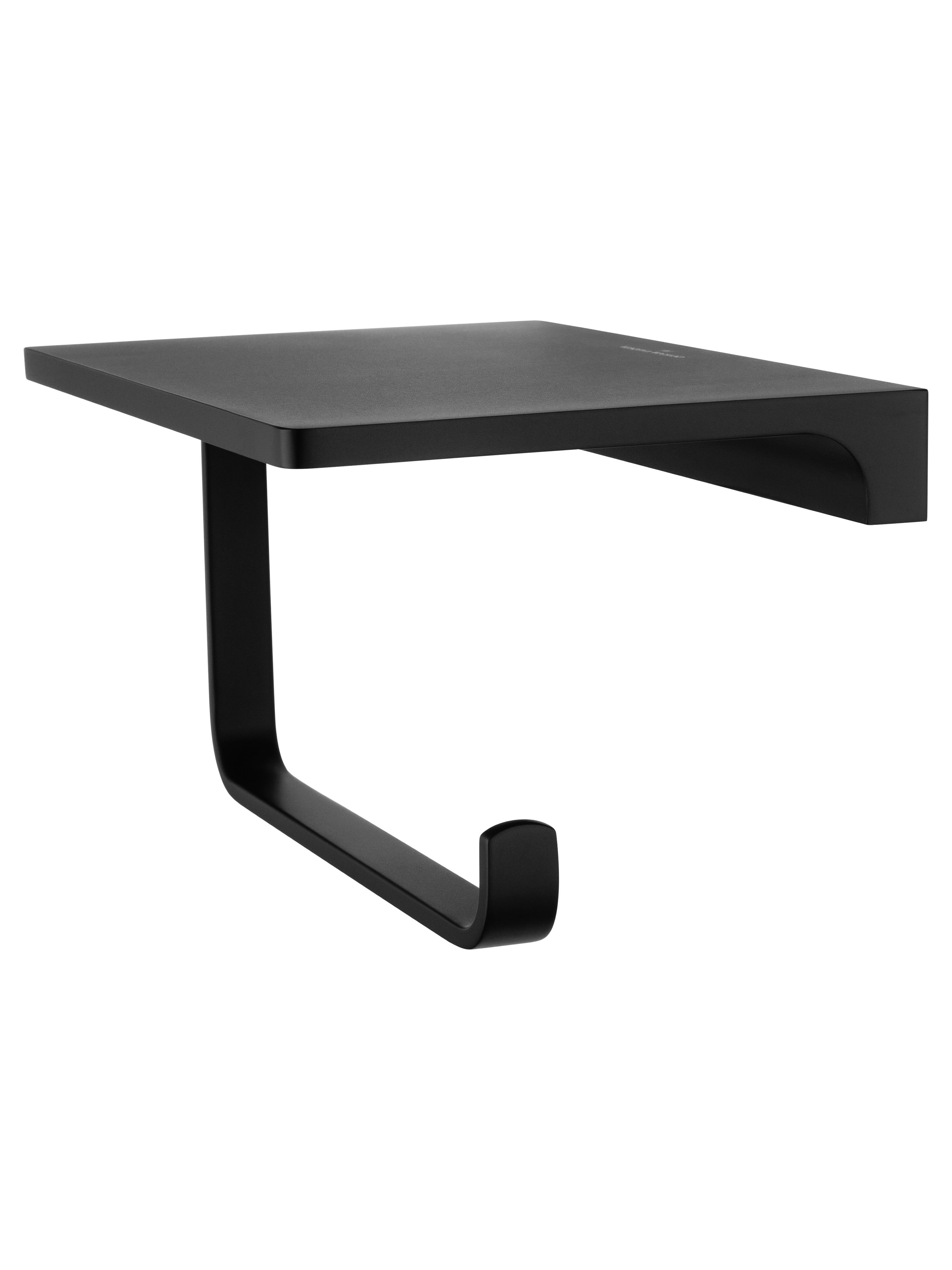 Держатель для туалетной бумаги с полкой WONZON & WOGHAND ECLIPSE, Черный (WW-9126-BL)