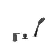 GESSI Rilievo Смеситель на борт ванны на 3 отв, с убирающаяся душевой лейкой, для наполнения через слив-перелив, цвет: nero XL