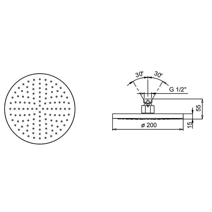 Fantini Верхний душ D 20 см, защита от известкового налета, цвет белый матовый (без кронштейна)