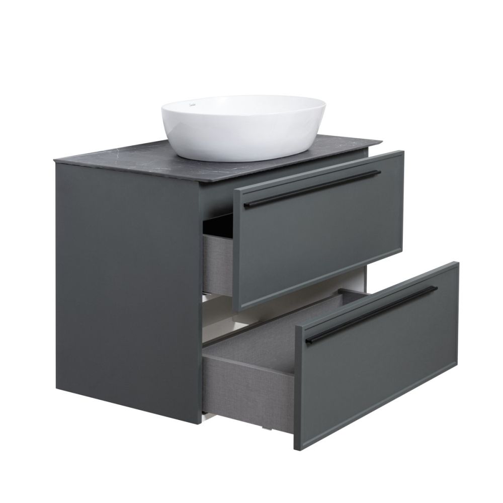 Тумба под раковину подвесная La Fenice Elba TWIN FNC-01-ELB-G-80-2, серо-зеленая, артикул FNC-01-ELB-G-80-2