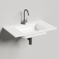 Salini ONDA Раковина 800x500х163мм, без отв. под смес, c  переливом, мат-л: S-Stone, белый матовый Salini ONDA Раковина 800x500х163мм, без отв. под смес, c  переливом, мат-л: S-Stone, белый матовый