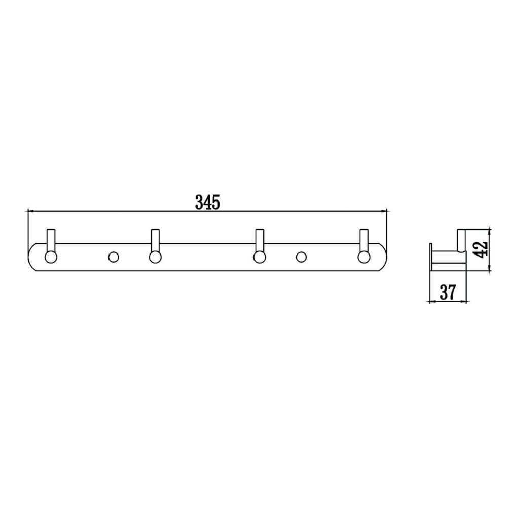 Планка с крючками Savol S-007214B, золото