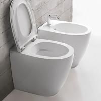 GLOBO 4ALL Унитаз приставной безободковый 54*36см, крепёж к полу в комплекте, цвет белый