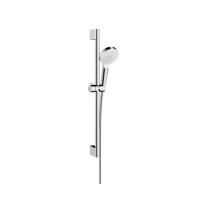 Душевой гарнитур, Hansgrohe, Crometta, размер штанги, мм-650, размер шланга, мм-1600, диаметр ручного душа, мм-100, количество режимов-1, тип струи-Rain, цвет-белый/хром Душевой гарнитур, Hansgrohe, Crometta, размер штанги, мм-650, размер шланга, мм-1600, диаметр ручного душа, мм-100, количество режимов-1, тип струи-Rain, цвет-белый/хром