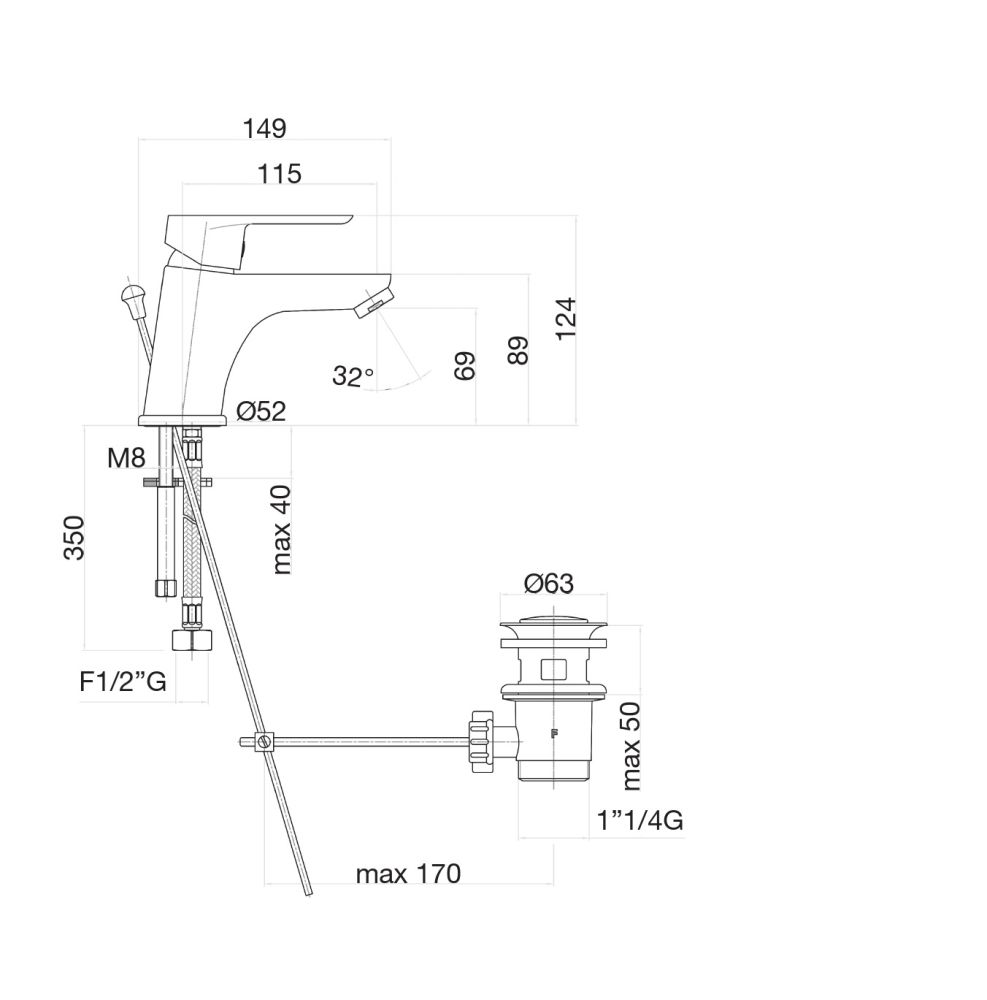 Смеситель для раковины Fiore KEVON 81BB8120, белый, артикул 81BB8120